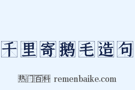 千里寄鹅毛造句是什么意思的图片